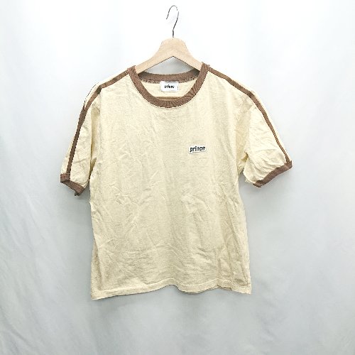 ◇ ⊂ Φ prince プリンス ブランド刺繡ロゴ 半袖 カットソー サイズF ブラウン系 レディース E 【中古】