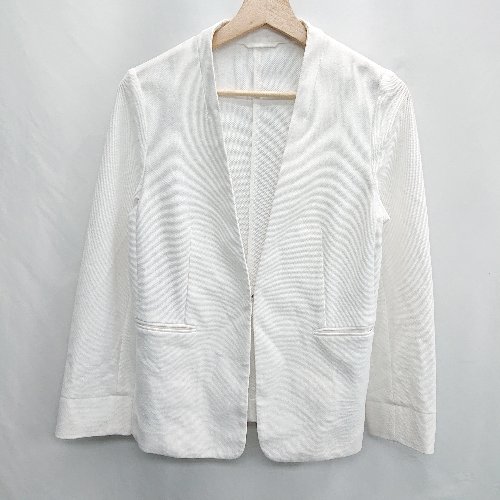 ◇ ⊂ COMME CA ISM コムサイズム ジャージー系 長袖 ノーカラージャケット サイズ9 ホワイト系 レディース E 【中古】 ◇ ⊂ COMME CA ISM コムサイズム ジャージー系 長袖 ノーカラージャケット サイズ9 ホワイト系 レディース E 【中古】