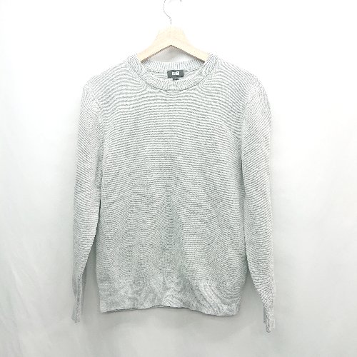 ◇ ⊇ UNIQLO ユニクロ クルーネック 長袖 ニット セーター サイズS ライトグレー レディース メンズ E 【中古】