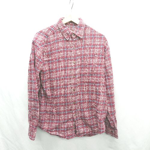 ◇ ⊇ FADED チェック 長袖 ネルシャツ サイズM レッド系 メンズ E 【中古】 ◇ ⊇ FADED チェック 長袖 ネルシャツ サイズM レッド系 メンズ E 【中古】
