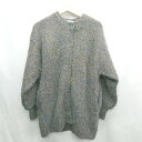 ◇ ⊇ naturalcouture ミックス糸 長袖 メランジニットカーディガン サイズF ブルー イエロー系 レディース E 【中古】