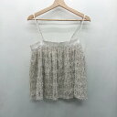 ◇ Θ DouDou ドゥドゥ 肩ひも調節可能 シャギー風 キャミソール サイズF グレー レディース E 【中古】(4)