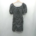 ◇ ⊂ Loueme ルエム 花柄 バルーンスリーブ 半袖 チュニック サイズF ブラック レディース E 【中古】
