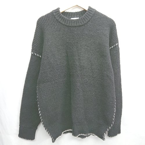 ◇ ⊇ SENSE OF PLACE by URBAN RESEARCH バイカラーステッチ 長袖 ニット セーター サイズONE ブラック ..