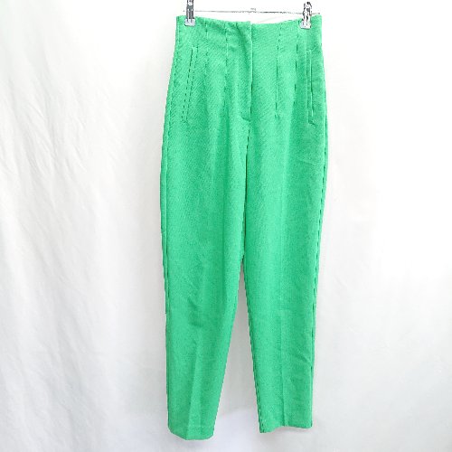 ◇ Θ ZARA タック入り ストレートパンツ サイズXS グリーン レディース E 【中古】