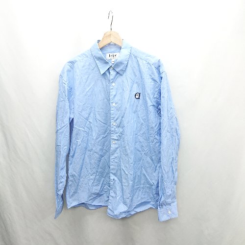 ◇ ⊇ bape ロゴ刺繡 バックロゴプリント 長袖 シャツ サイズ2XL ライトブルー ブラック メンズ E 【中古】 ◇ ⊇ bape ロゴ刺繡 バックロゴプリント 長袖 シャツ サイズ2XL ライトブルー ブラック メンズ E 【中古】