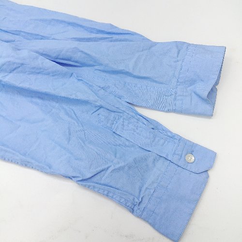 ◇ ⊇ bape ロゴ刺繡 バックロゴプリント 長袖 シャツ サイズ2XL ライトブルー ブラック メンズ E 【中古】