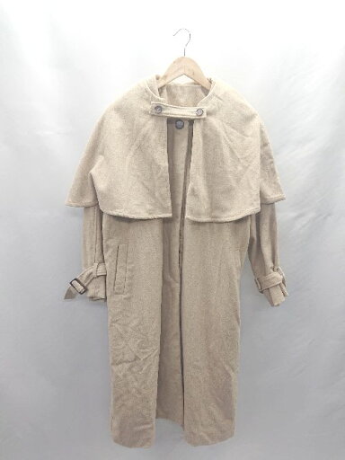 ◇ ⊇ JUNOAH ジュノア 取り外し可能ケープ付属 長袖 コート ジャケット サイズ M ベージュ系 レディース E 【中古】 ◇ ⊇ JUNOAH ジュノア 取り外し可能ケープ付属 長袖 コート ジャケット サイズ M ベージュ系 レディース E 【中古】