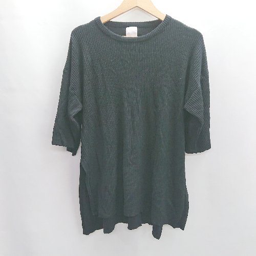 ◇ Θ Bab バブ リブニット 七分袖 カットソー サイズFREE ブラック レディース E 【中古】 ◇ Θ Bab バブ リブニット 七分袖 カットソー サイズFREE ブラック レディース E 【中古】