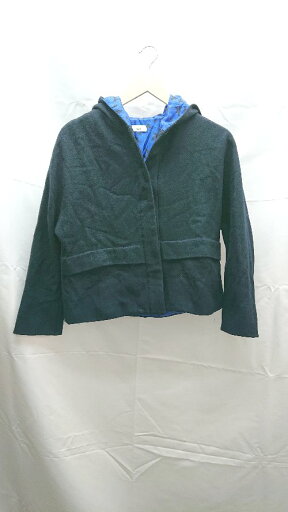 ◇ KNOTT ボタン 起毛 フード 裏地 長袖 コート サイズ1 ネイビー系 レディース E 【中古】 ◇ KNOTT ボタン 起毛 フード 裏地 長袖 コート サイズ1 ネイビー系 レディース E 【中古】