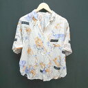 ◇ 179/WG オープンカラー 花柄 カジュアル シンプル 夏物 半袖 シャツ サイズM アイボリー レディース E 【中古】(4)