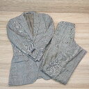 ◇ P.S.FA カジュアル チェック柄 フォーマル バックスリット セットアップ サイズY5 ブラウン系 メンズ E 【中古】