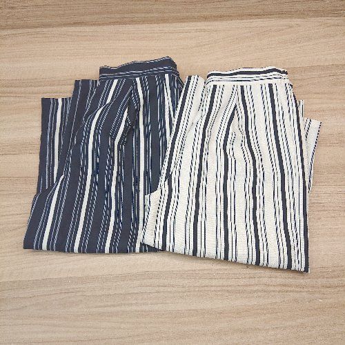 ◇ 《 ciaopanic まとめ2点セット サイズM ストライプ柄 ホワイト ネイビー ガウチョ ウエストゴム パンツ レディース 》 E 【中古】