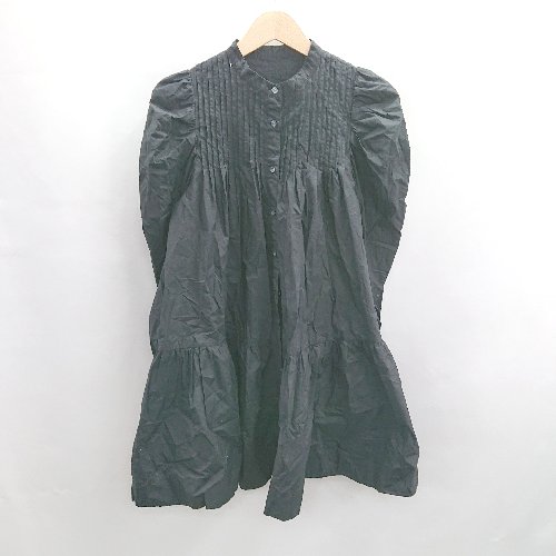 ◇ ⊂ snidel スナイデル ノーカラー 長袖 膝丈 ワンピース サイズ 0 ブラック レディース E 【中古】