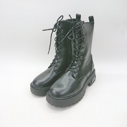 ■ ⊇ attagirl アタガール レースアップ コンバット ショートブーツ サイズL ブラック レディース E 【中古】(4)