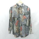 ◇ ⊂ fiona macphail 柄物 長袖 シャツ サイズMEDIUM グレー系 メンズ E 【中古】|詳細画像