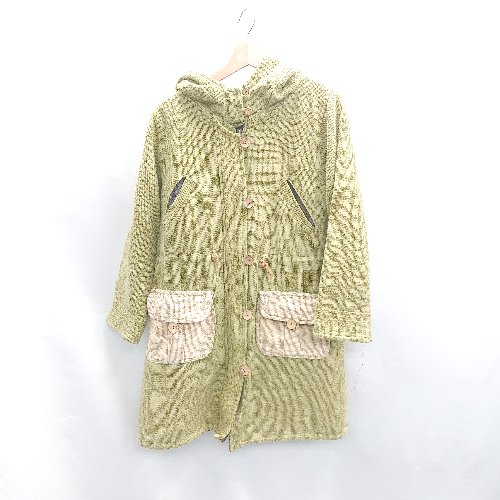 ◇ Θ MALAIKA マライカ ナチュラン 長袖 コート サイズ表記なし グリーン系 レディース E 【中古】