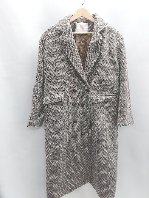 ◇ ⊇ COQULE 長袖 ロングコート サイズF グレー系 レディース E 【中古】