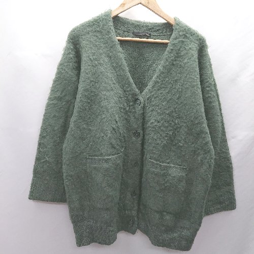 ◇ ⊇ Heather ヘザー ニット 長袖 カーディガン サイズF グリーン レディース E 【中古】