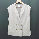 ◇ ⊂ MURUA ムルーア ノーカラー 薄手 袖なし ベスト ジレ サイズF ベージュ系 レディース E 【中古】