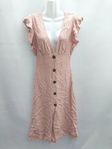 ◇ ⊂ ZARA ザラ フリル ギャザー ボタン ノースリーブ ロング ワンピース サイズEUR XS ピンク系 レディース E 【中古】 ◇ ⊂ ZARA ザラ フリル ギャザー ボタン ノースリーブ ロング ワンピース サイズEUR XS ピンク系 レディース E 【中古】