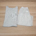 ◇ GLOBAL WORK ニット シンプル 裾リブ 花柄レース 重ね着 長袖 ひざ丈 ワンピース サイズM グレー レディース E 【中古】