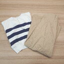 ◇ 《 ViS ヴィス まとめ2点セット サイズF ボーダー柄 カジュアル スカート/ニット レディース 》 E 【中古】