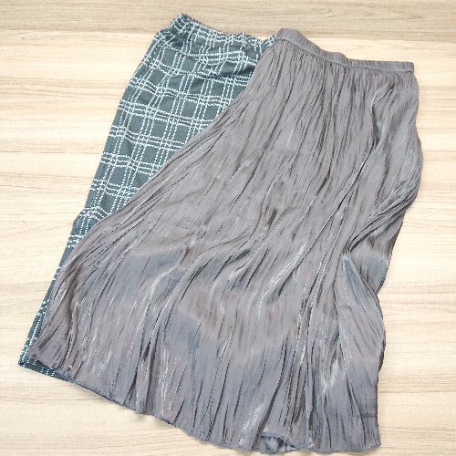 ◇ 《 LOWRYS FARM まとめ売り2点セット サイズF ブラウン チェック ブラック プリーツ スカート レディース 》 E 【中古】