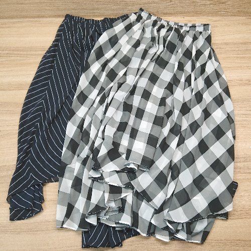 ◇ 《 JEANASIS ジーナシス まとめ売り2点セット サイズF チェック柄 ストライプ シースルー スカート レディース 》 E 【中古】