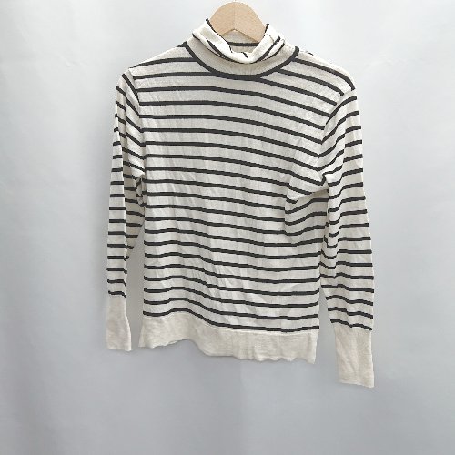 ◇ ⊇ NOLLEY'S ノーリーズ ボーダー 長袖 タートルネック サイズ38 ホワイト系 レディース E 【中古】