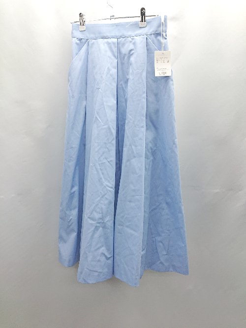 ◇ Θ◎●未使用● Rouge vif la cle タック入り ひざ下 フレア スカート サイズ36 ライトブルー系 レディース E 【中古】