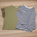◇ 《 nikoand ニコアンド まとめ2点セット サイズM ボーダー柄 無地 Tシャツ/カットソー レディース 》 E 【中古】
