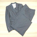 ◇ THE SUIT COMPANY 背抜き 9分丈 1つボタン 内ポケットあり ワイド S スーツ 上下 サイズ42 ネイビー レディース E 【中古】