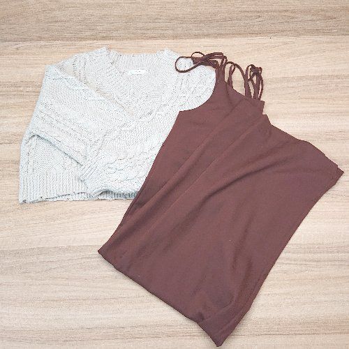 ◇ 《 ingni まとめ売り2点セット サイズM Vネック ロンパーズ ガーリー ニット/オーバーオール レディース 》 E 【中古】