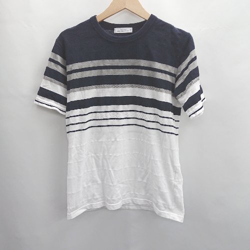 ◇ ⊂ UNITED ARROWS ユナイテッドアローズ ボーダー 半袖 カットソー サイズS ネイビー系 レディース E 【中古】