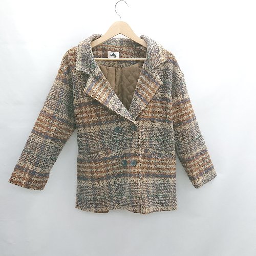 ◇ ⊇ ABITOKYO アビトーキョー チェック柄 長袖 コート サイズ表記なし ブラウン系 レディース E 【中古】