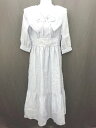 ◇ ⊂◎ DRESS+ ドレスプラス シースルー 長袖 ロング ワンピース サイズM ブルー系 レディース E 【中古】