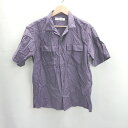 ◇ ⊂ green label relaxing グリーンレーベル リラクシング 半袖 シャツ サイズ M パープル系 メンズ E 【中古】(4)