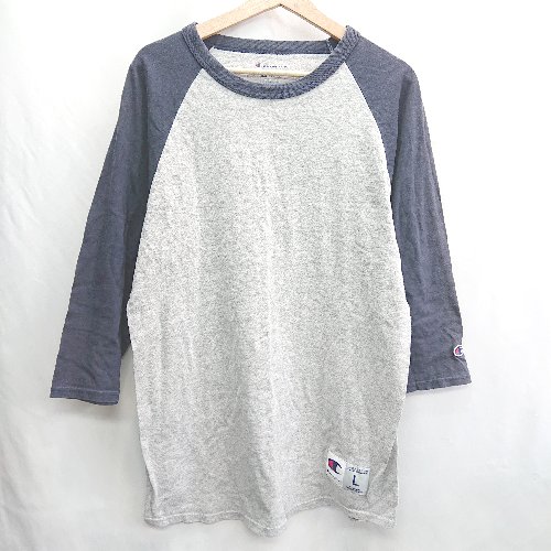 ◇ ⊂ Champion チャンピオン バイカラー 長袖 ラグラン サイズL グレー系 メンズ E 【中古】 ◇ ⊂ Champion チャンピオン バイカラー 長袖 ラグラン サイズL グレー系 メンズ E 【中古】