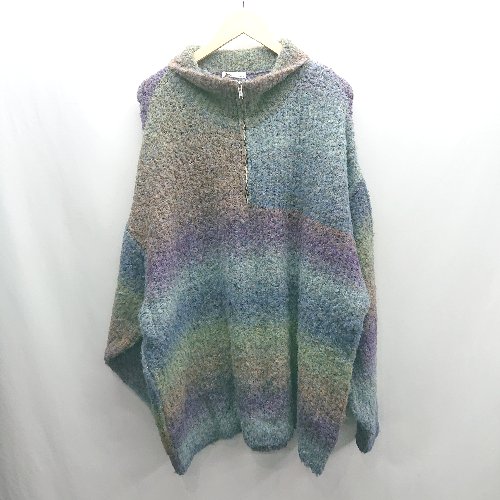 ◇ ⊇ JaVa ジャバ ハーフジップ 長袖 ニット サイズXL ブルー系 レディース E 【中古】