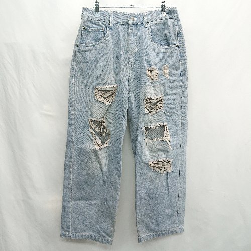 ◇ ⊂ JUNGLE STORM ジャングルストーム 後ろウエストゴム デニムパンツ サイズF ブルー系 メンズ E 【中古】 ◇ ⊂ JUNGLE STORM ジャングルストーム 後ろウエストゴム デニムパンツ サイズF ブルー系 メンズ E 【中古】
