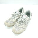 ◇ ⊇ NEW BALANCE ニューバランス ブランドロゴ入り ローカットスニーカー サイズ24 グレー系 ピンク レディース E 【中古】