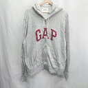 ◇ ⊇ GAP ギャップ ブランドワッペン 長袖 パーカー サイズL グレー レディース E 【中古】(4)
