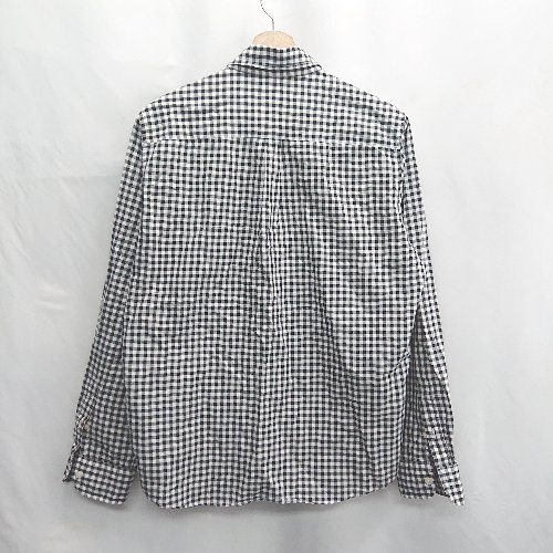 ◇ ⊂ nano universe ナノユニバース ギンガムチェック 長袖 シャツ サイズL ブラック メンズ E 【中古】