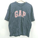 ◇ ⊂ GAP ギャップ ロゴプリント 半袖 Tシャツ サイズS ネイビー ホワイト系 レディース メンズ E 【中古】