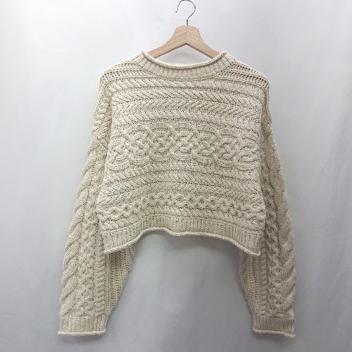 ◇ ⊇ rectangle レクタングル 長袖 ニット サイズF アイボリー レディース E 【中古】