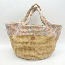 ◇ Θ ノーブランド 異素材ドッキング バイカラー トートバッグ ベージュ系 レディース E 【中古】