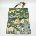 ◇ Θ Harrods ハロッズ 猫 トートバッグ グリーン レディース E 【中古】