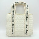 ◇ Θ one after another NICE CLAUP ハートキルティング トートバッグ オフホワイト レディース E 【中古】