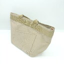 ◇ Θ ROOTOTE ルートート シンプル マチ広 ハンドバッグ ベージュ レディース E 【中古】